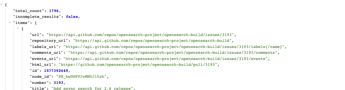 List pull requests using search query and date does not include few ...