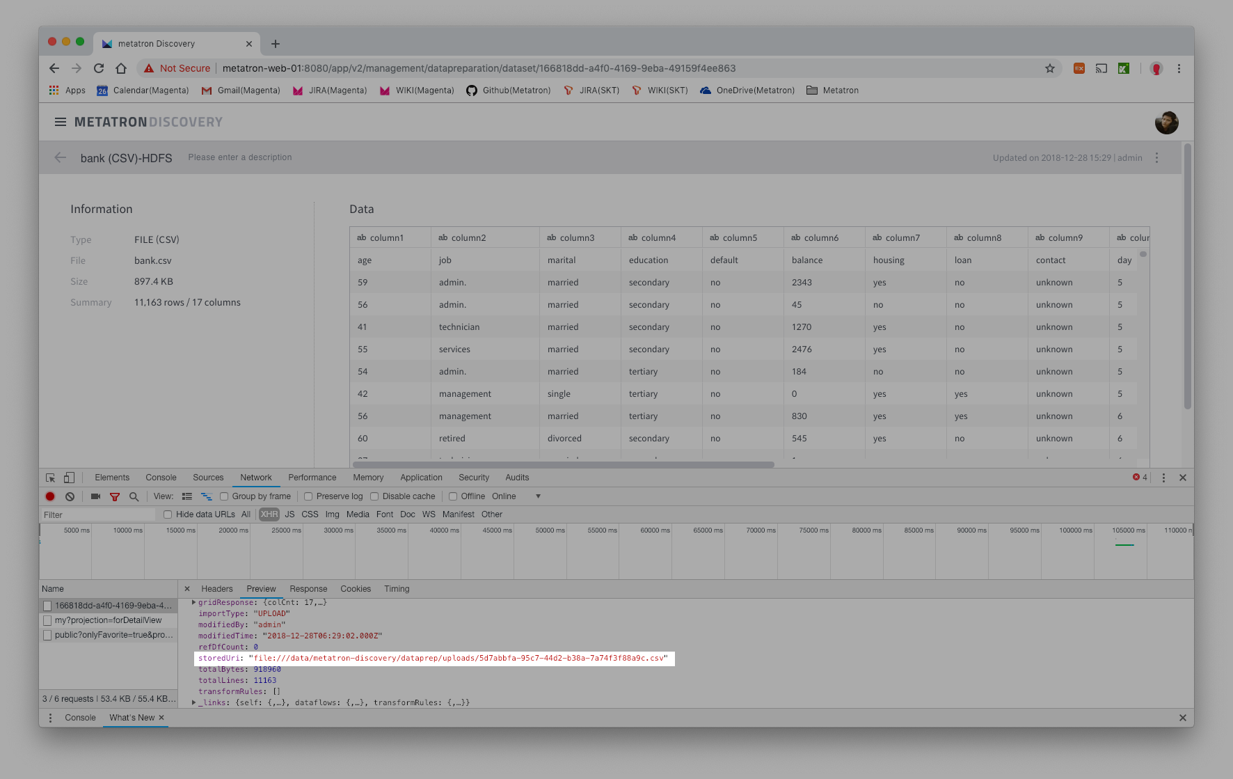The dataset uploaded to HDFS has a wrong URI. · Issue #1170 · metatron ...