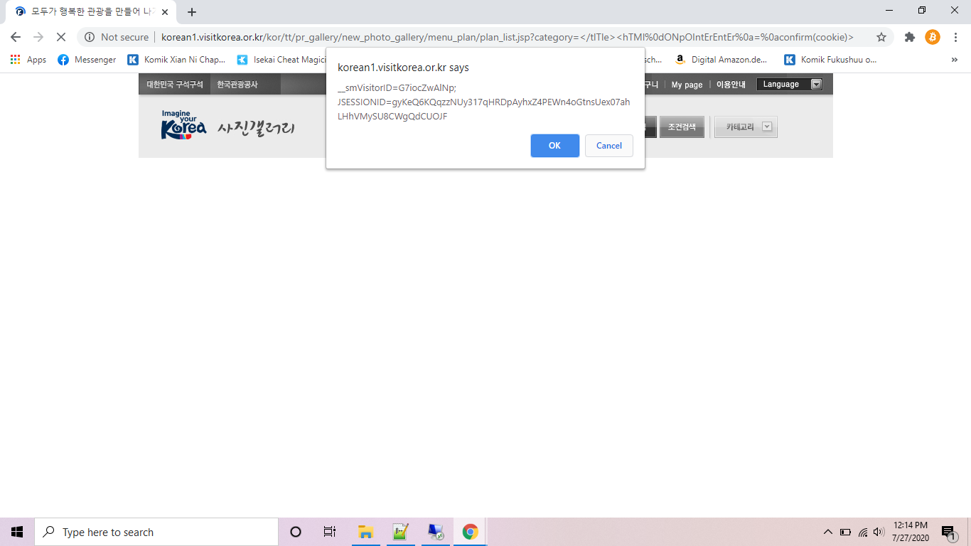 XSS Reflected Grab Cookie in subdomain korean1.visitkorea.or.kr · Issue
