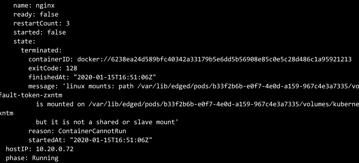 Container startup failed, but pod status is running · Issue #1403 ...