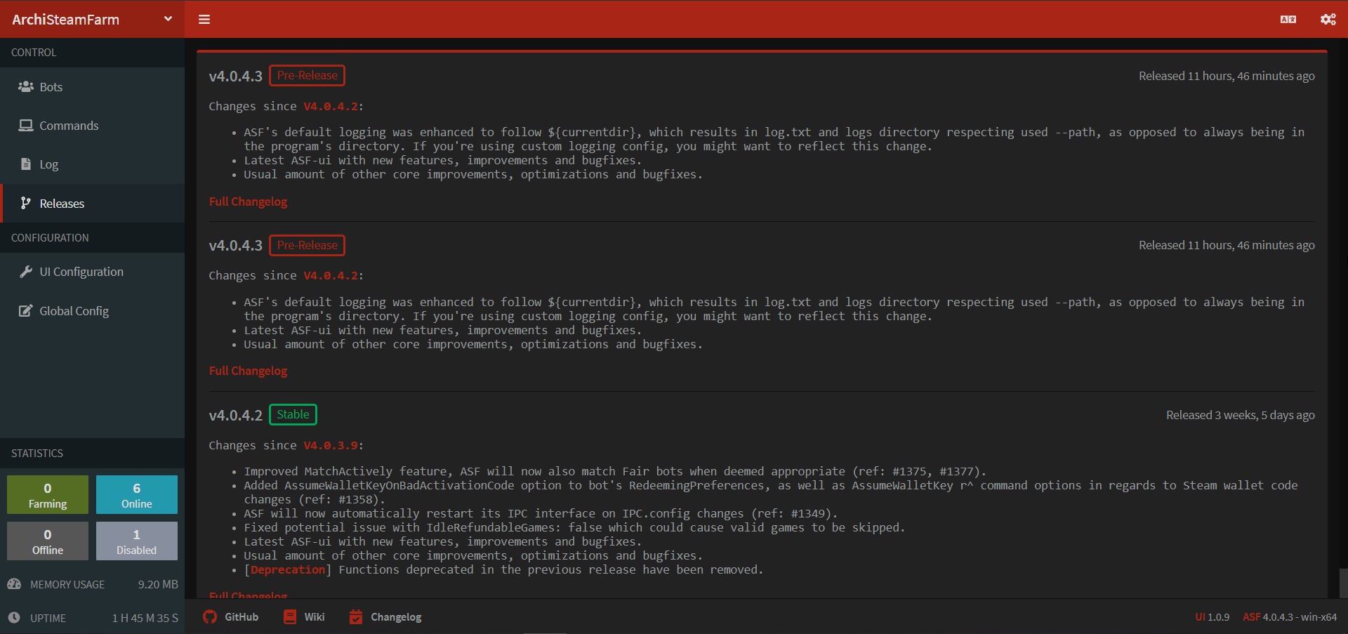 UI shows release notes twice · Issue #722 · JustArchiNET/ASF-ui · GitHub