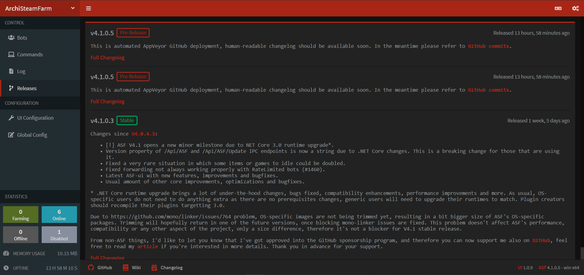 UI shows release notes twice · Issue #722 · JustArchiNET/ASF-ui · GitHub