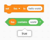 foo contains world