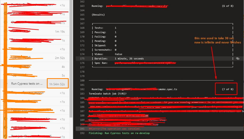Cypress hangs in Azure when running headless in 7.0+ · Issue 15973