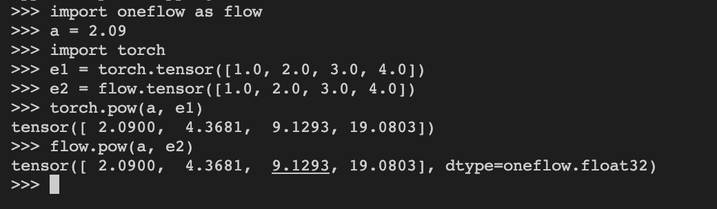 Different action between flow.pow and torch.pow · Issue #7722 · Oneflow ...