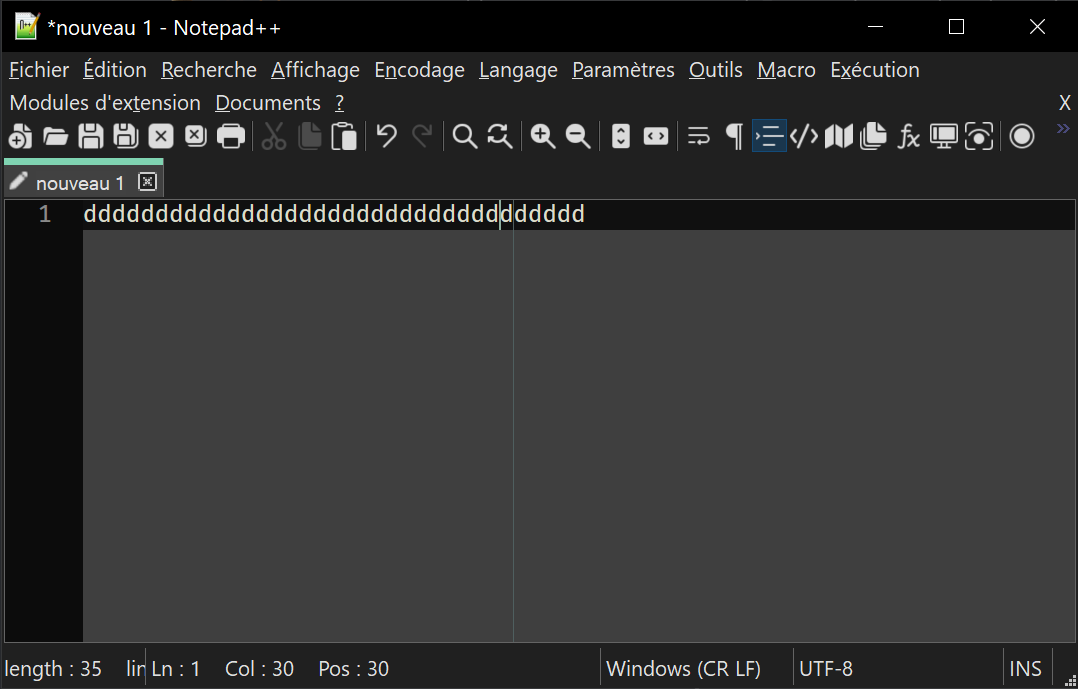 Gray vertical line appearing suddenly · Issue 11250 · notepadplus