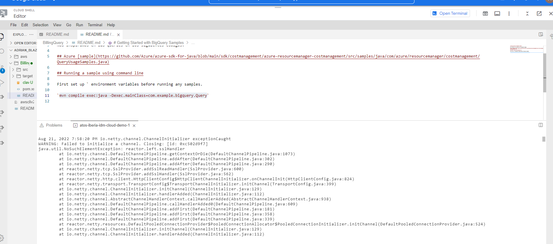 BUG] Error retriving billing in a CSP Azure offer using costmanagement io. netty.ChannelInitializer Exception caught · Issue #30682 ·  Azure/azure-sdk-for-java