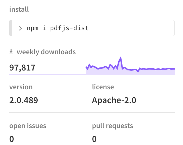 pdfjs-dist is still 2.0.489 · Issue #10189 · mozilla/pdf.js · GitHub