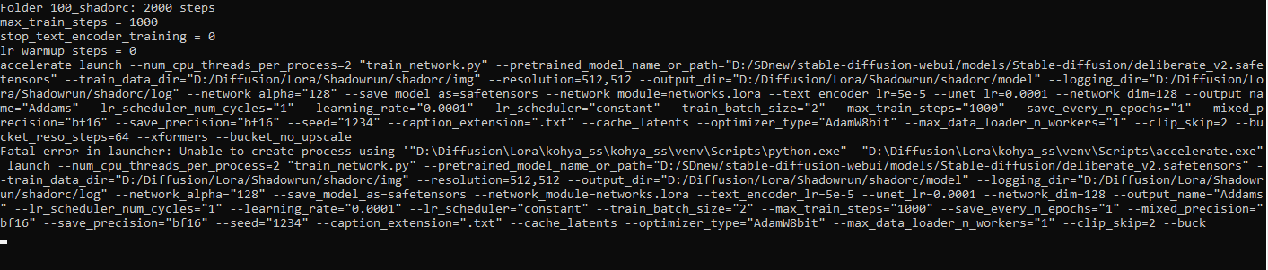 Fatal error in launcher when trying to train Lora · Issue #362 ...