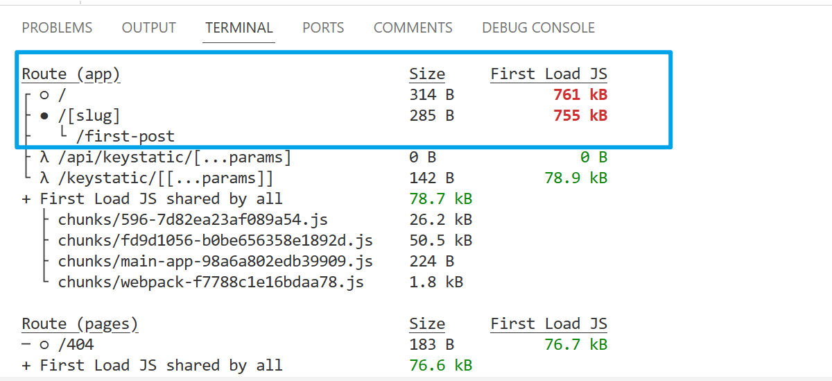 Importing @keystatic/core will increase the bundle size by 500kB ...