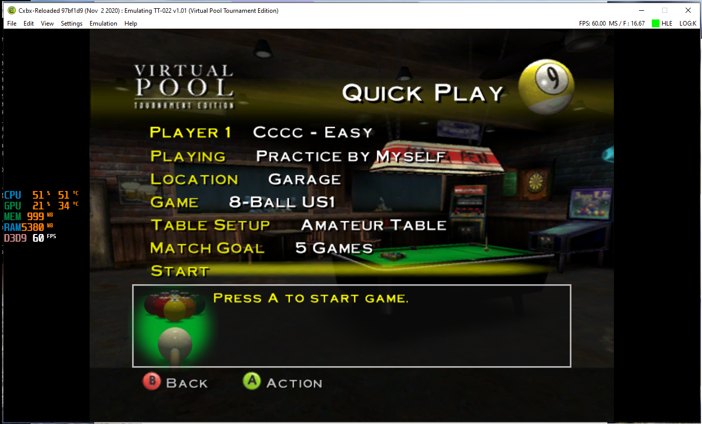 Virtual Pool Tournament Edition [TT-022] [1.01] · Issue #1054 · Cxbx ...