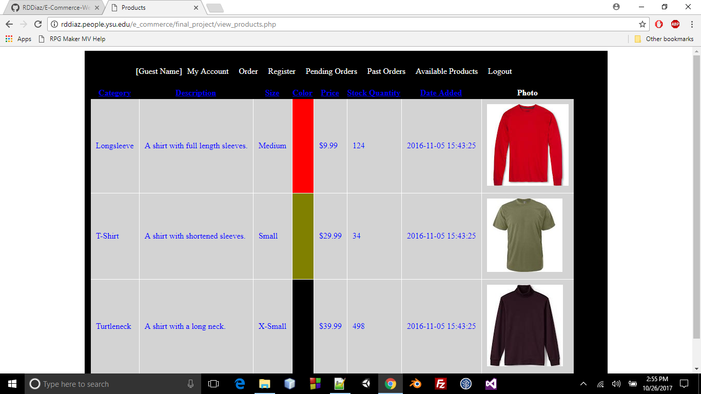 GitHub - RDDiaz/E-Commerce-Website: Website Project Created for E ...