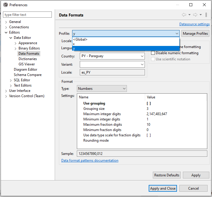 Use Data Formatter profiles while exploring data in data editor · Issue ...