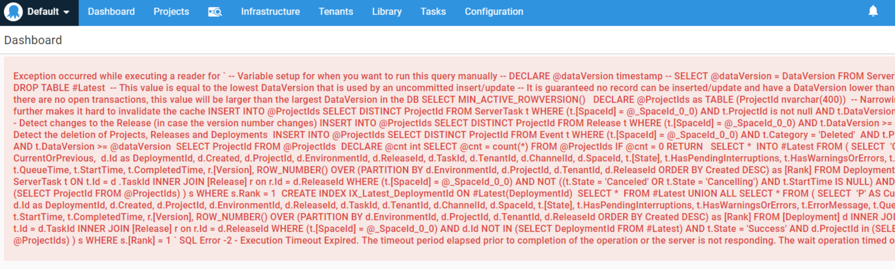 The dashboard can sometimes time out when running the SQL query · Issue ...