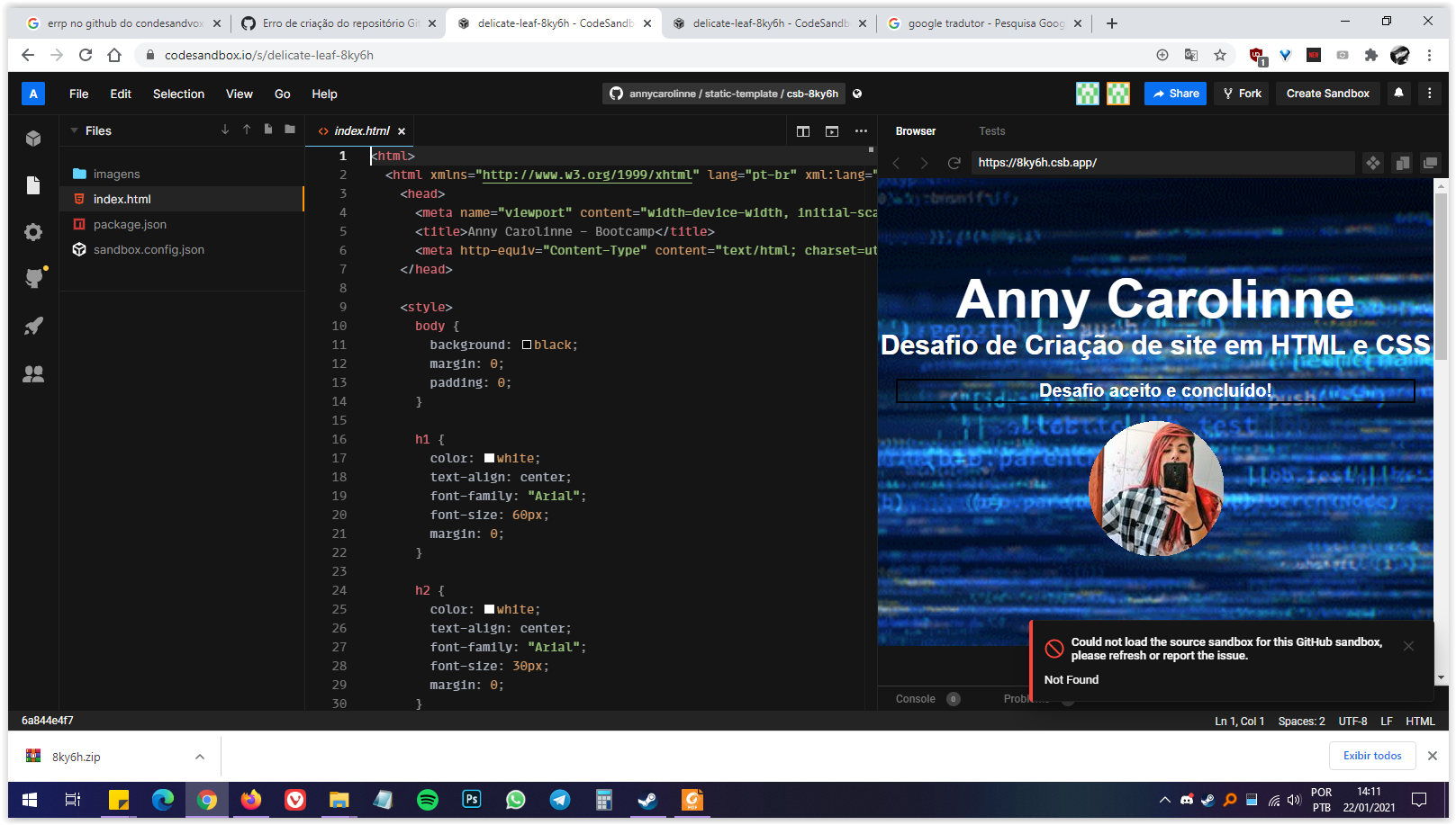 Github Repo Creation Error · Issue #3820 · codesandbox/codesandbox ...