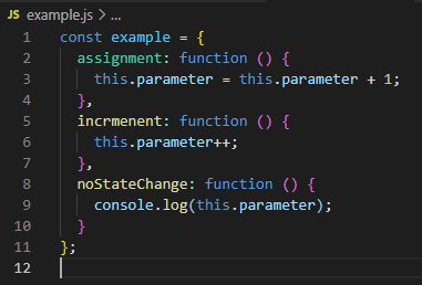 Javascript object method with state change via increment not ...