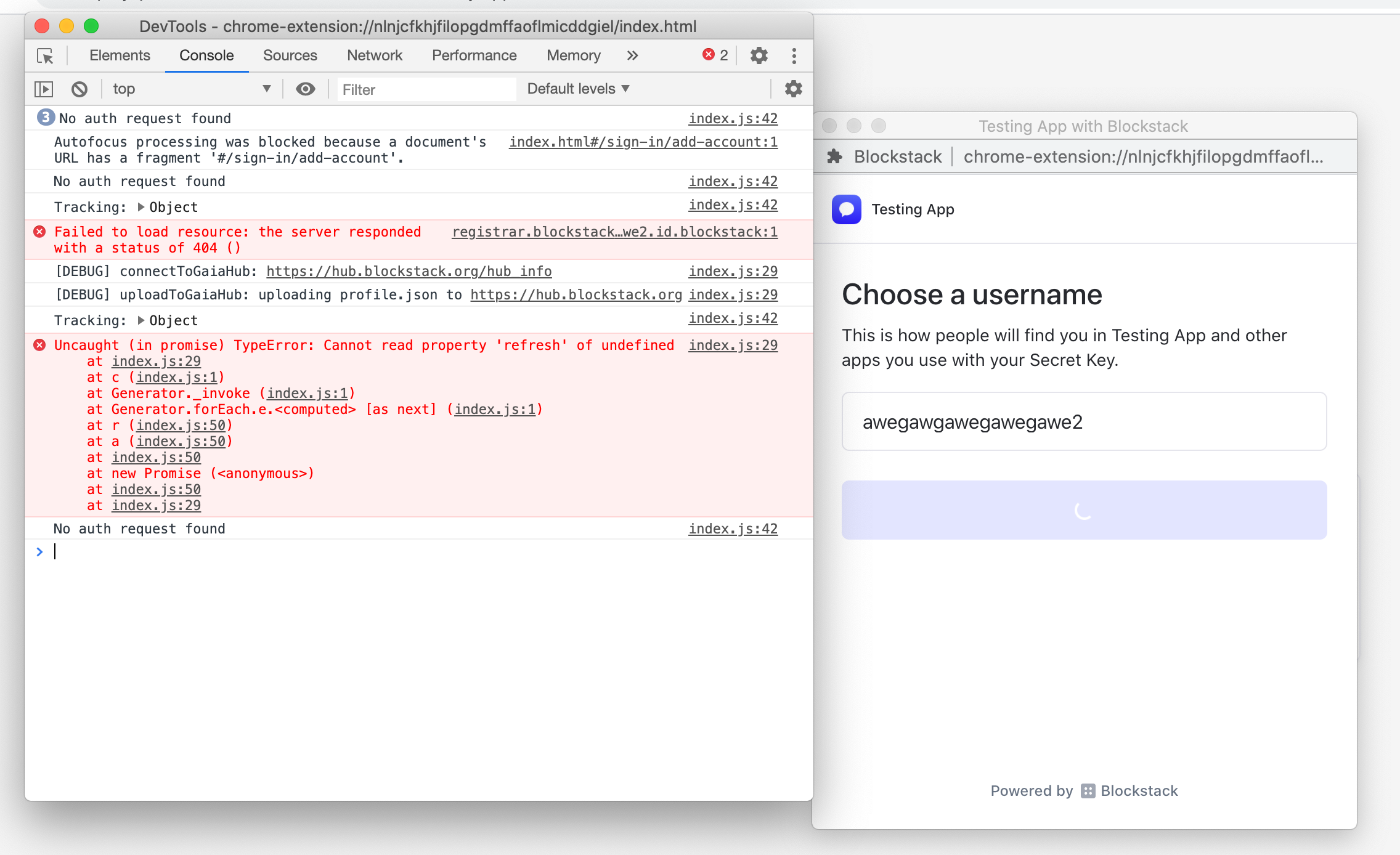 why did i get an error Unable to proceed upon adding new username during sign in with Chrome ...