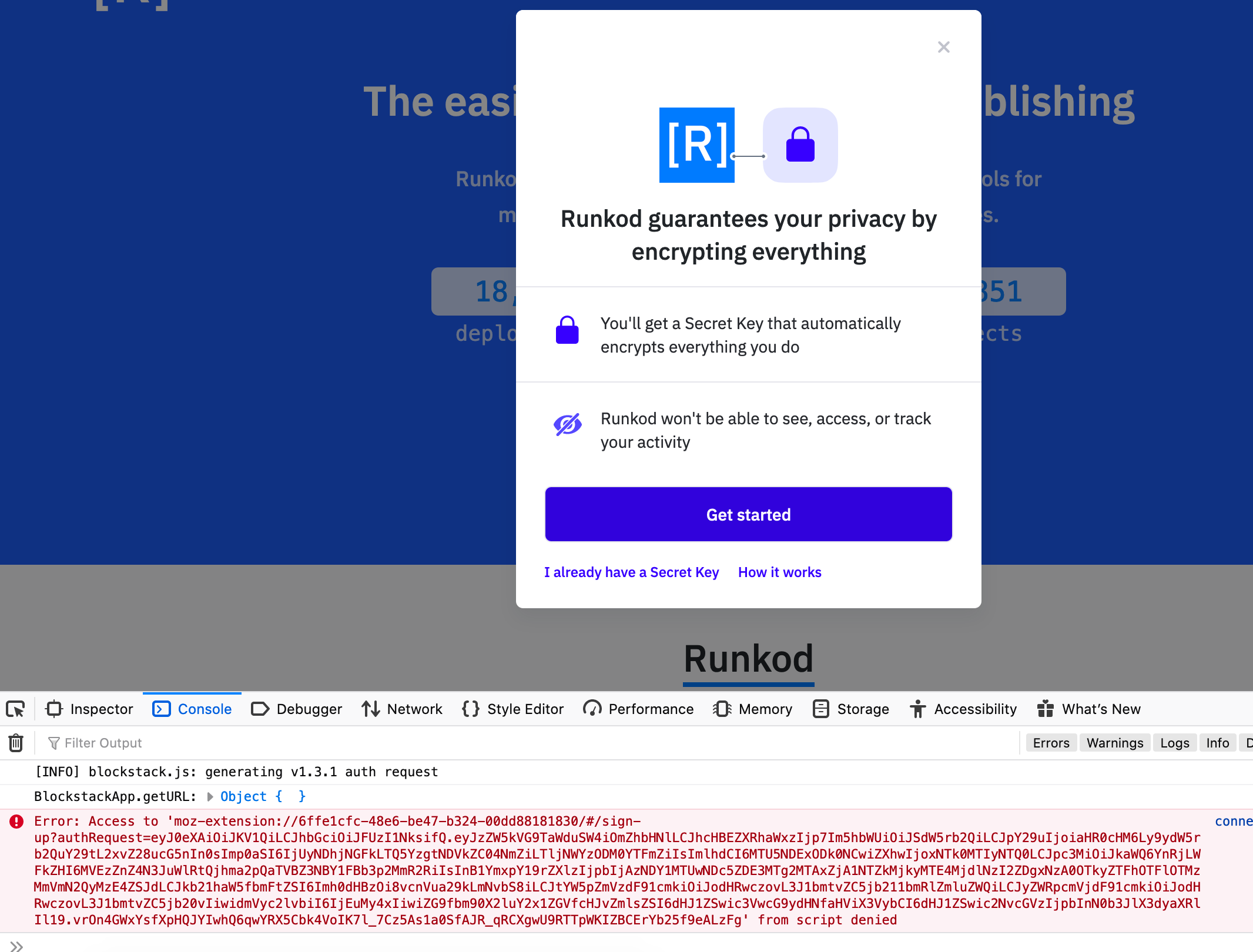 Add graceful failure mode to extension when used with apps on older