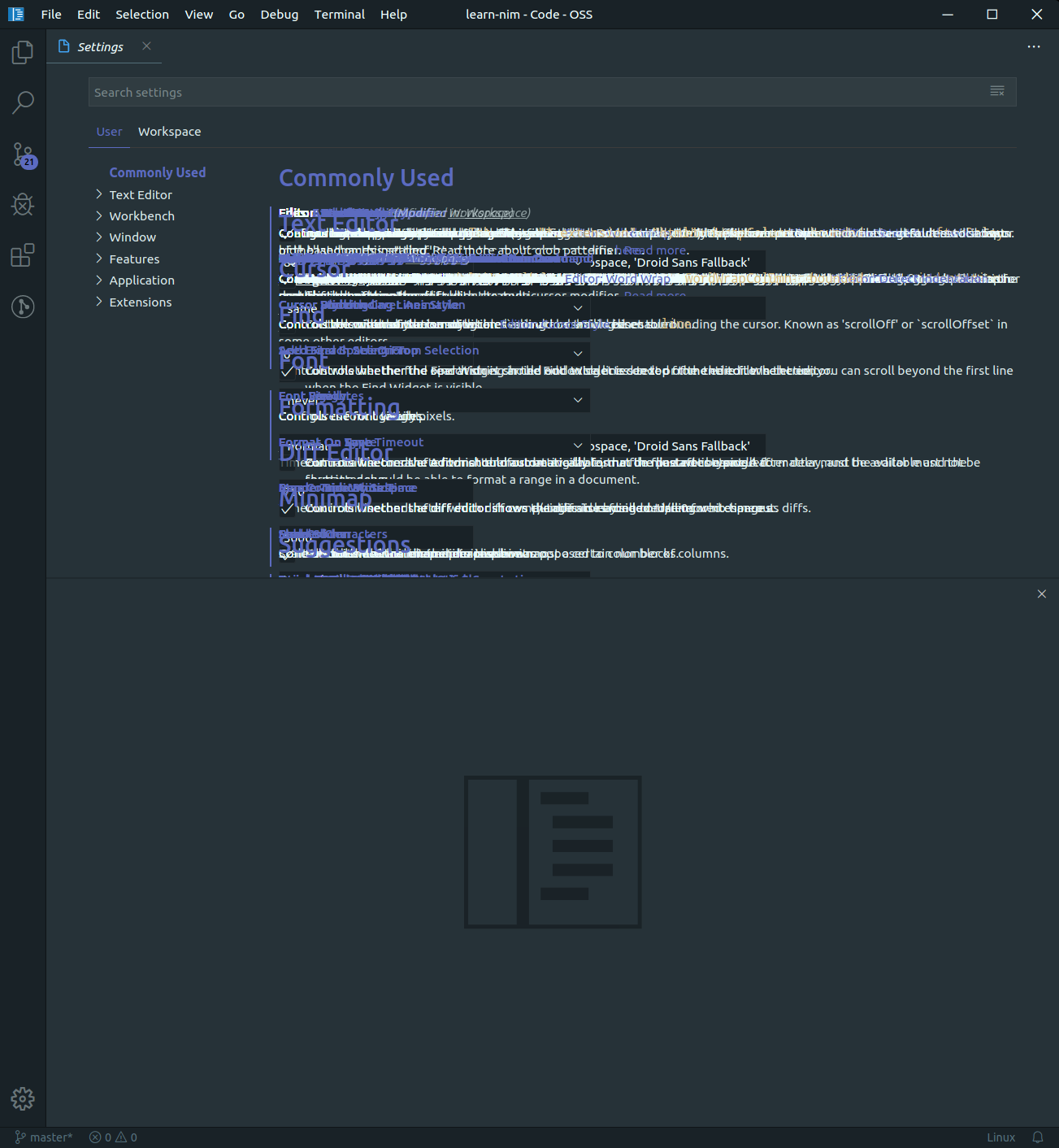 Settings bad layout after toggling v/h editor layout · Issue #89247 ...