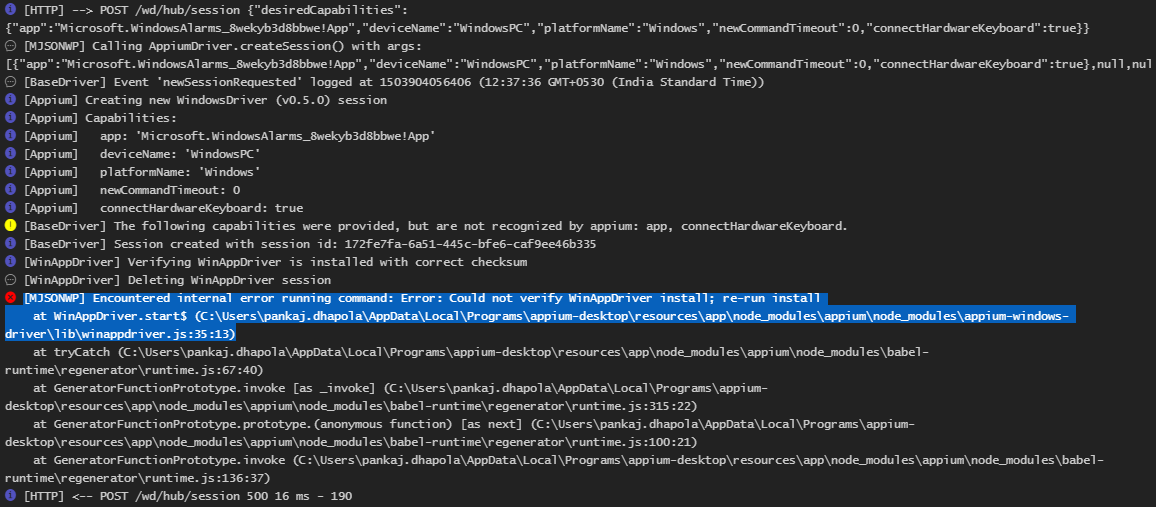 appium-winappdrivererror
