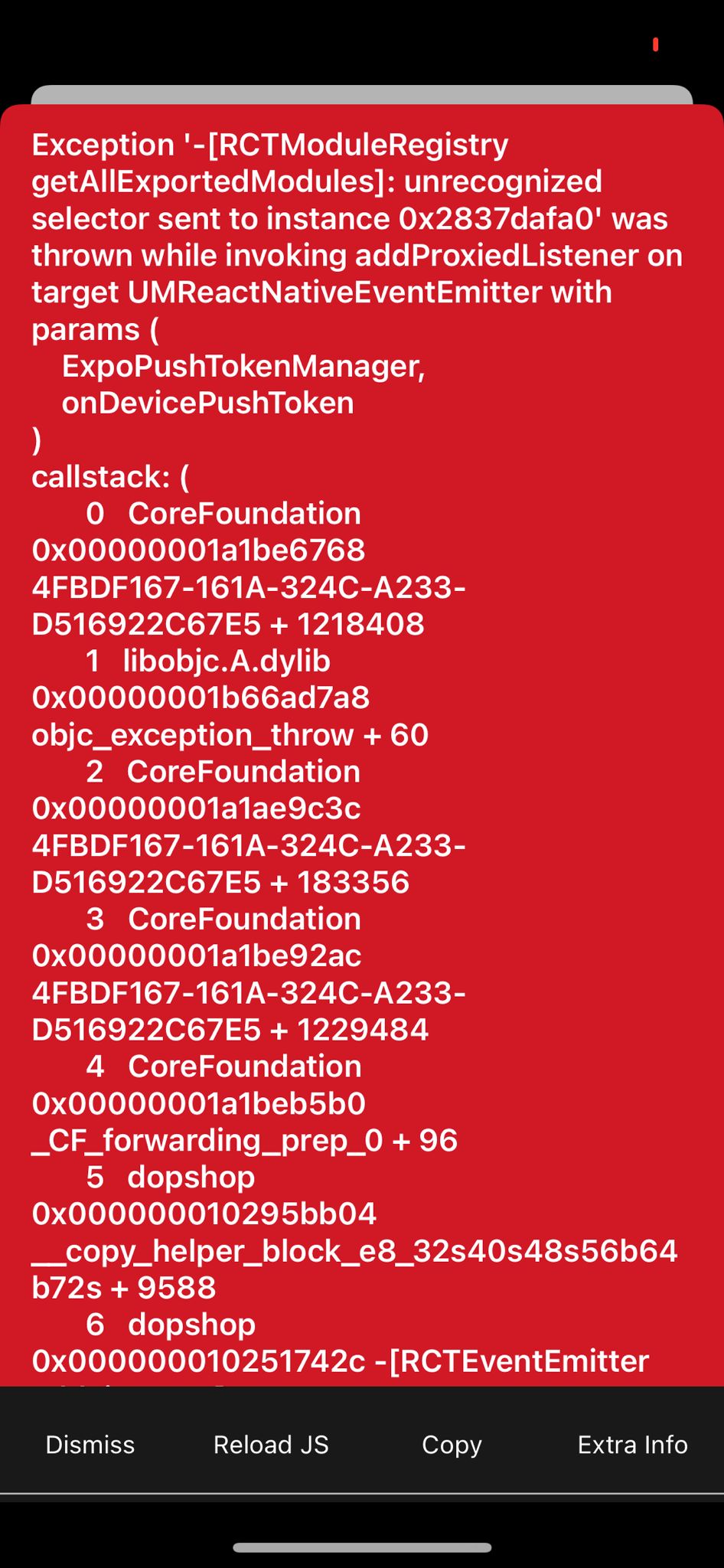 RN 0.65.1 crashes while invoking "addProxiedListener" · Issue 14297