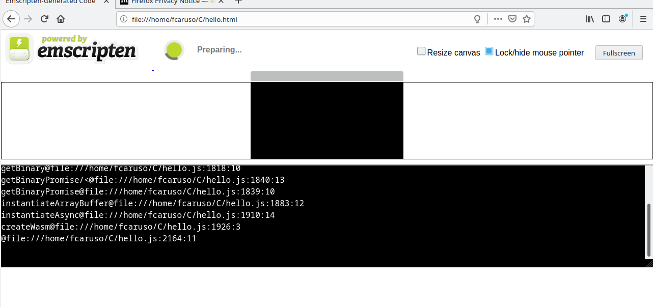 [bug?] Hello World won't run in browser · Issue #481 · emscripten-core ...
