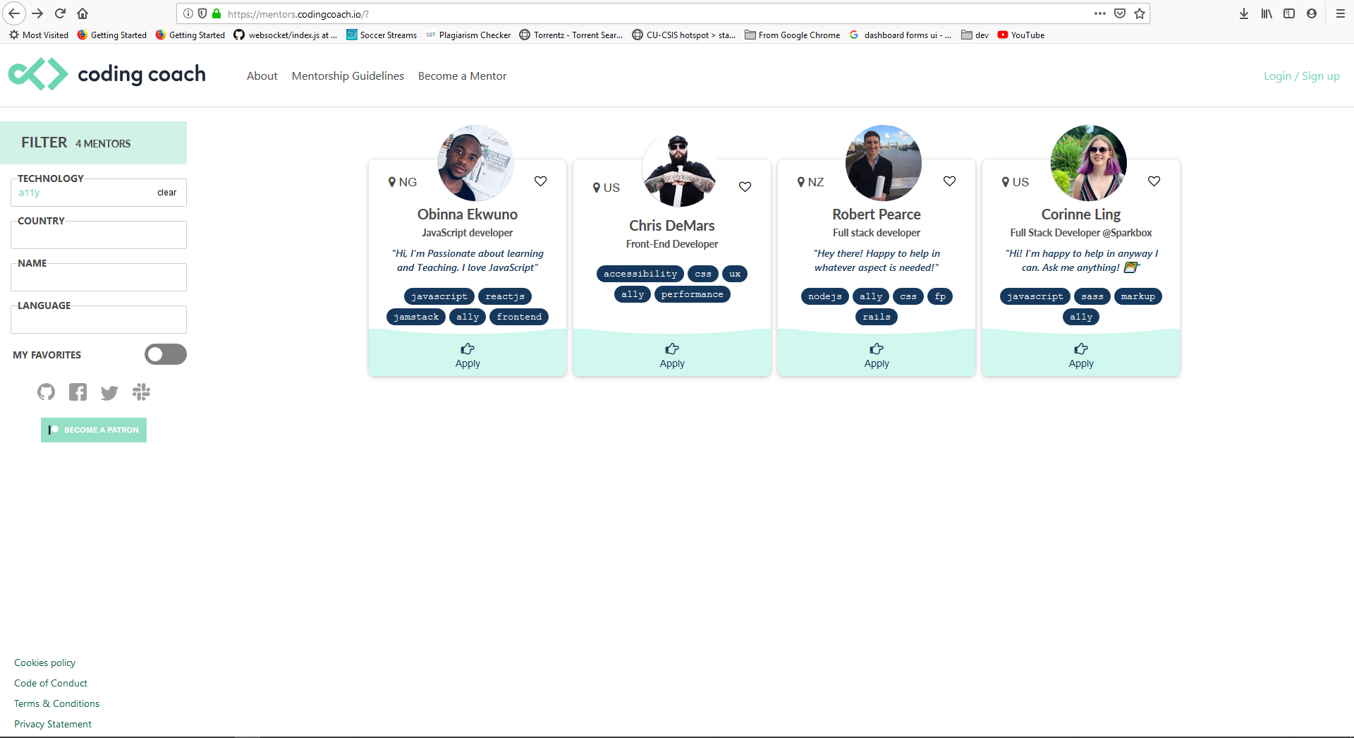 Page navigation doesn't work properly once you go to mentor profile ...