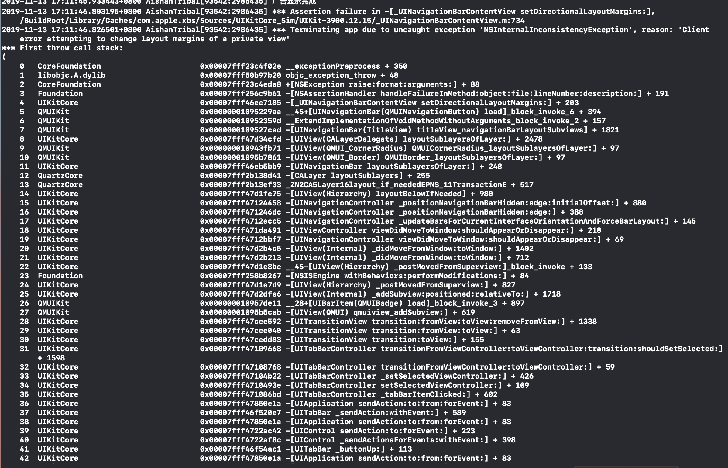 iOS iPhone 13.1.2 会崩溃 · Issue #817 · Tencent/QMUI_iOS · GitHub