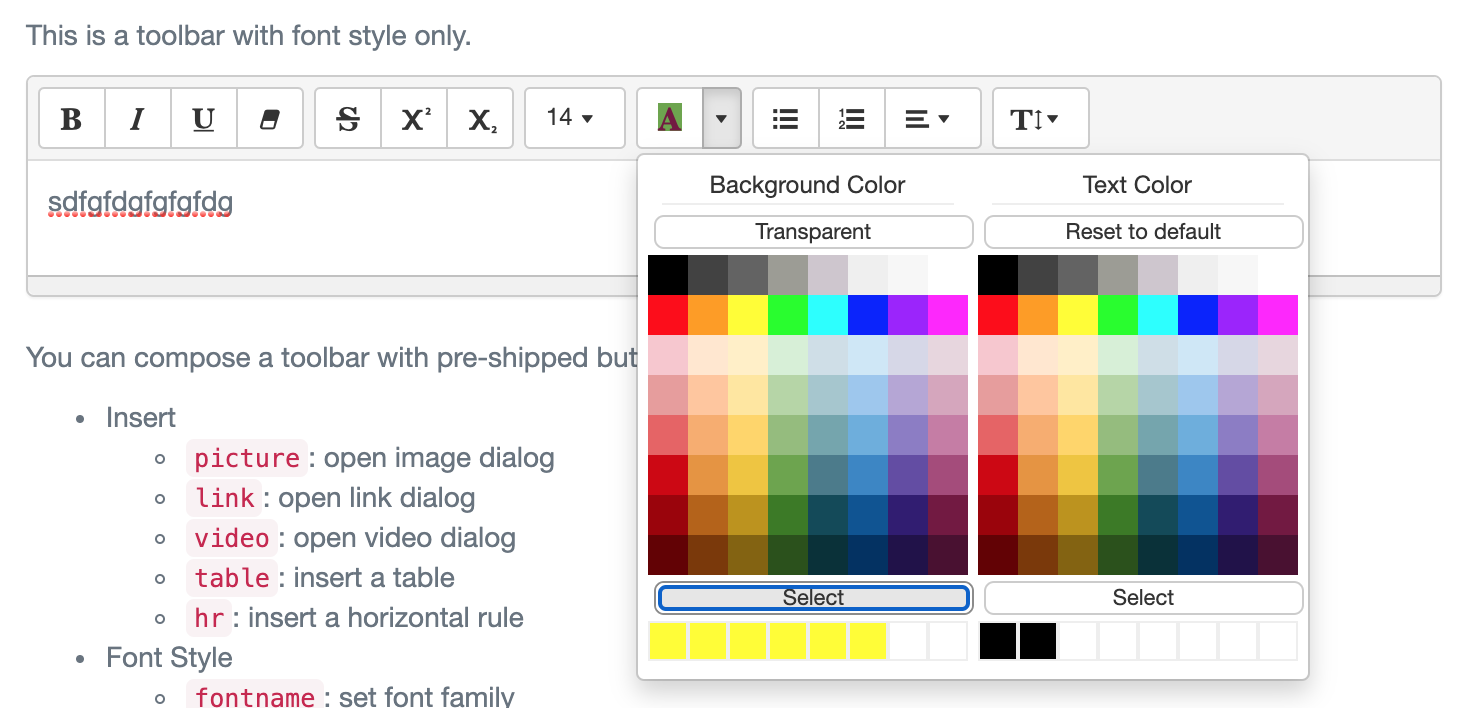 The custom colours holder doesn't work · Issue #4023 · summernote ...