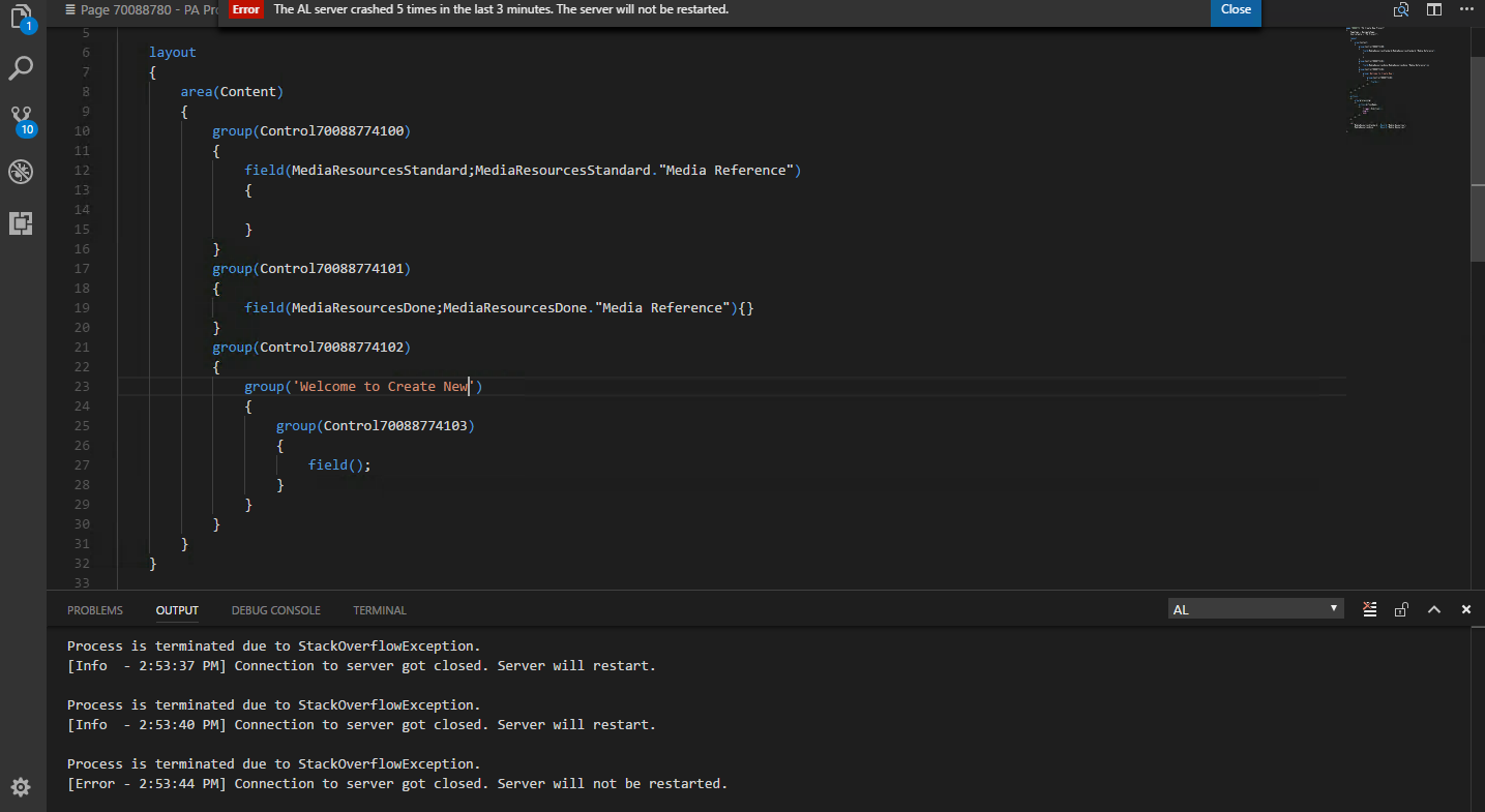 AL crashes when i try to make Navigation Page · Issue #470 · microsoft ...