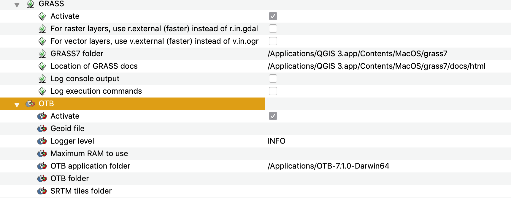 Provider Settings for GRASS avoid to active OTB · Issue 39112 · qgis