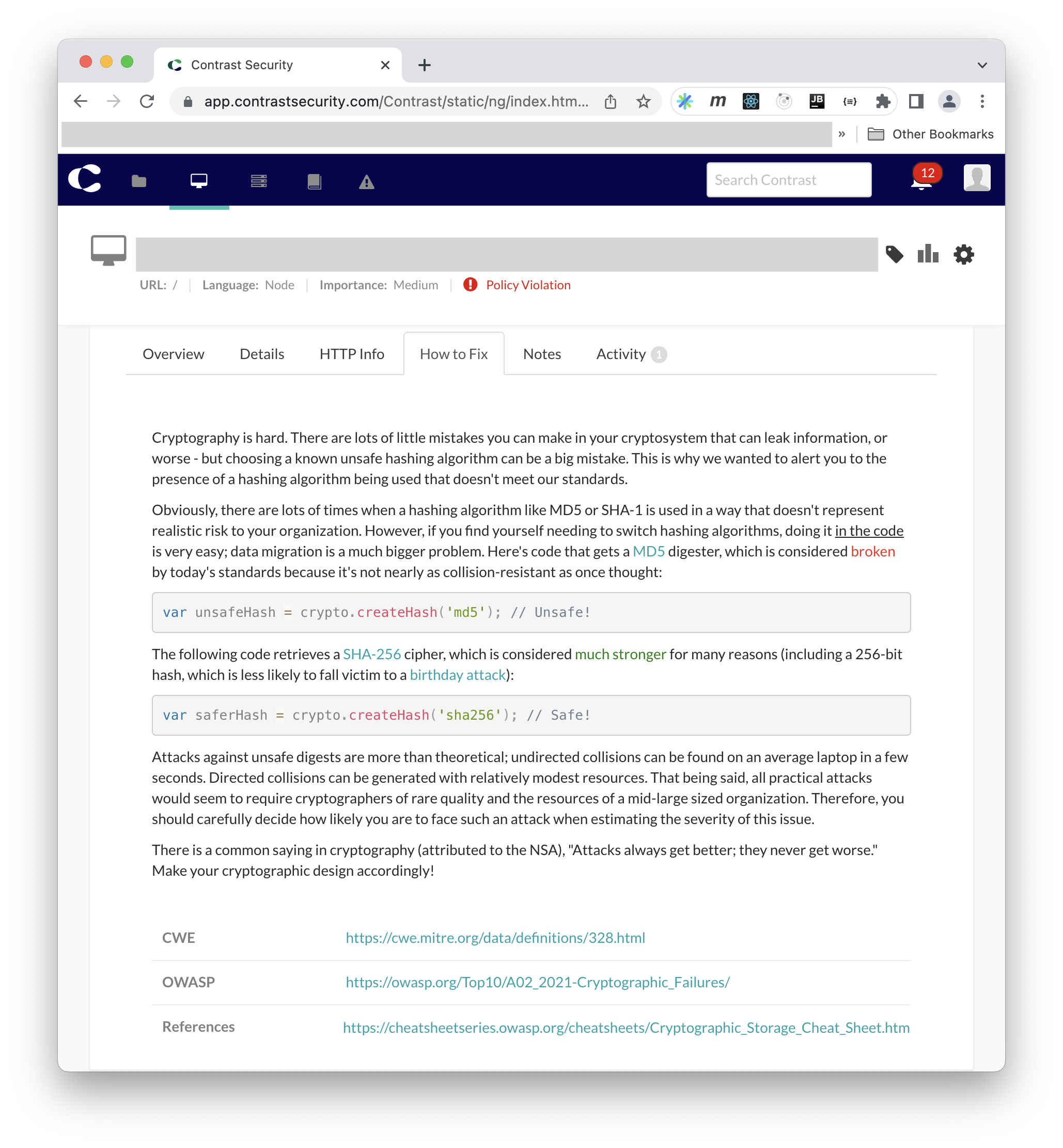 pg: md5 algorithm triggering security issue in Contrast report · Issue  #2943 · brianc/node-postgres