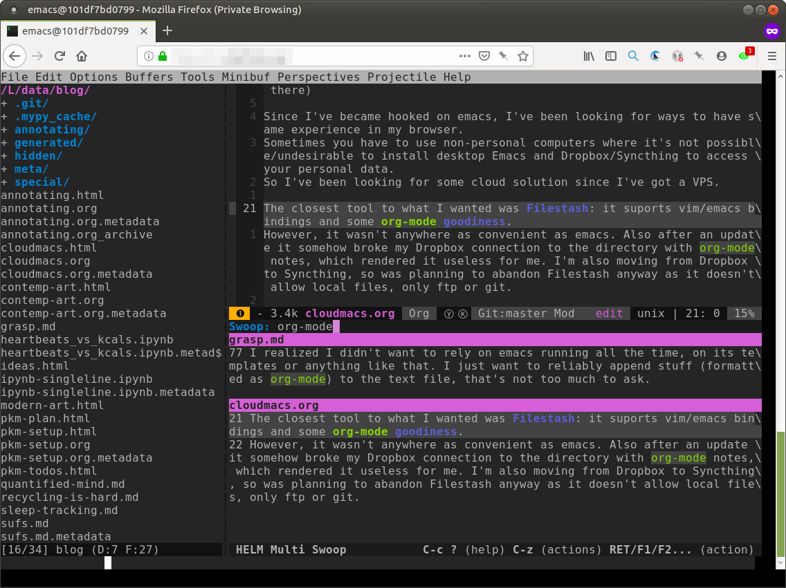 Cloudmacs Emacs In Your Web Browser Beepb00p