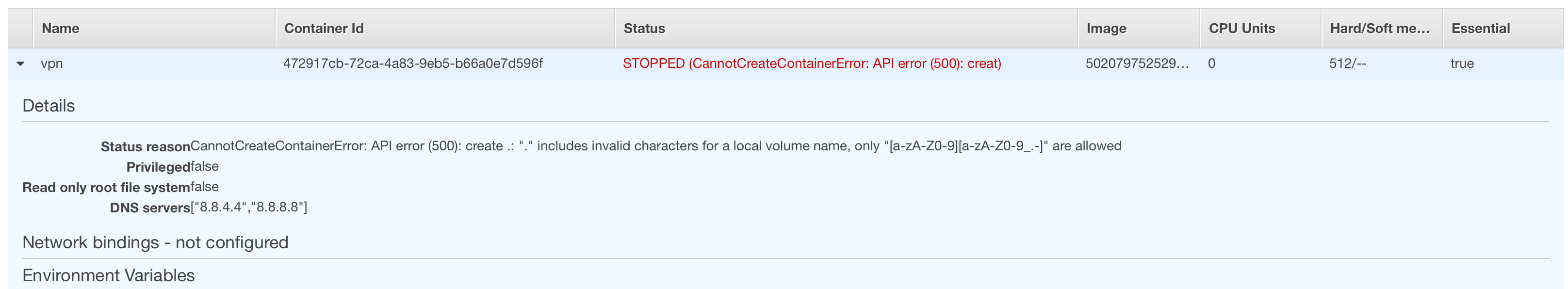 STOPPED (CannotCreateContainerError: API error (500): Untar) · Issue ...