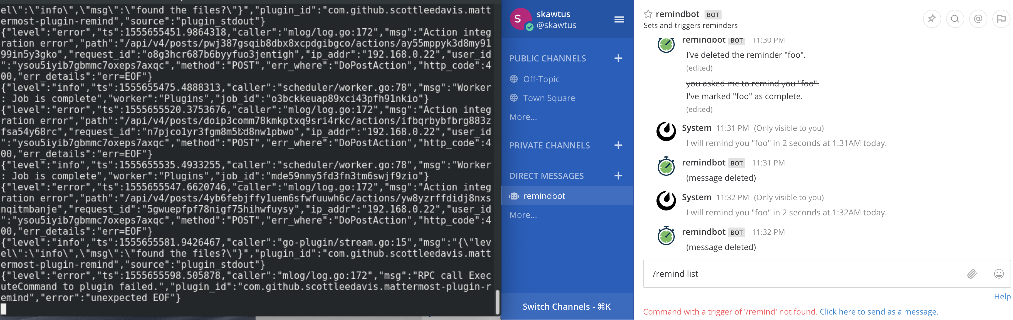 Bot crashes after one notification "unexpected EOF" · Issue 64