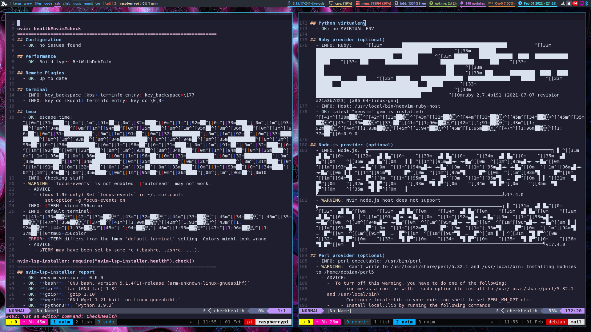 Weird text in :checkhealth & using neovim as manpager · Issue #17267 ...