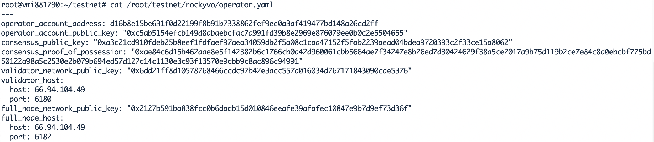 Error ENOT_OPERATOR(0x1000c): Account does not have the right operator ...