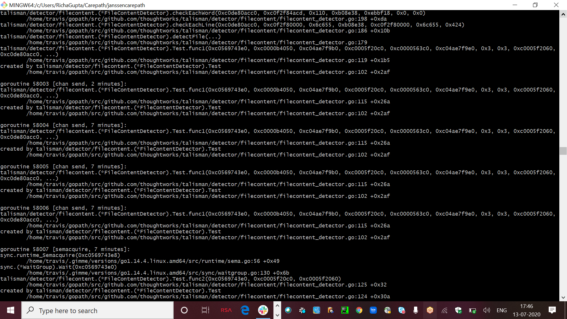 talisman scanning output