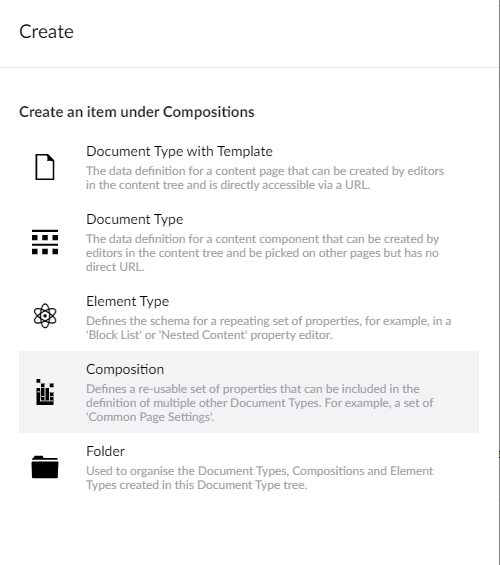 Composition is now created as element type · Issue #12226 · umbraco ...