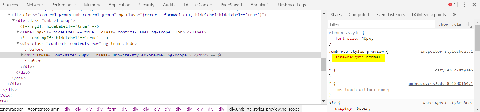v8: Rich text editor styles preview should use normal line height ...
