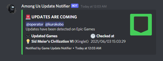 Game Update Notifications - Announcements - Developer Forum