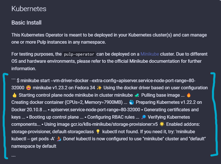 Pulp Operator The code blocks in the documentation are broken · Issue #386 · pulp ...