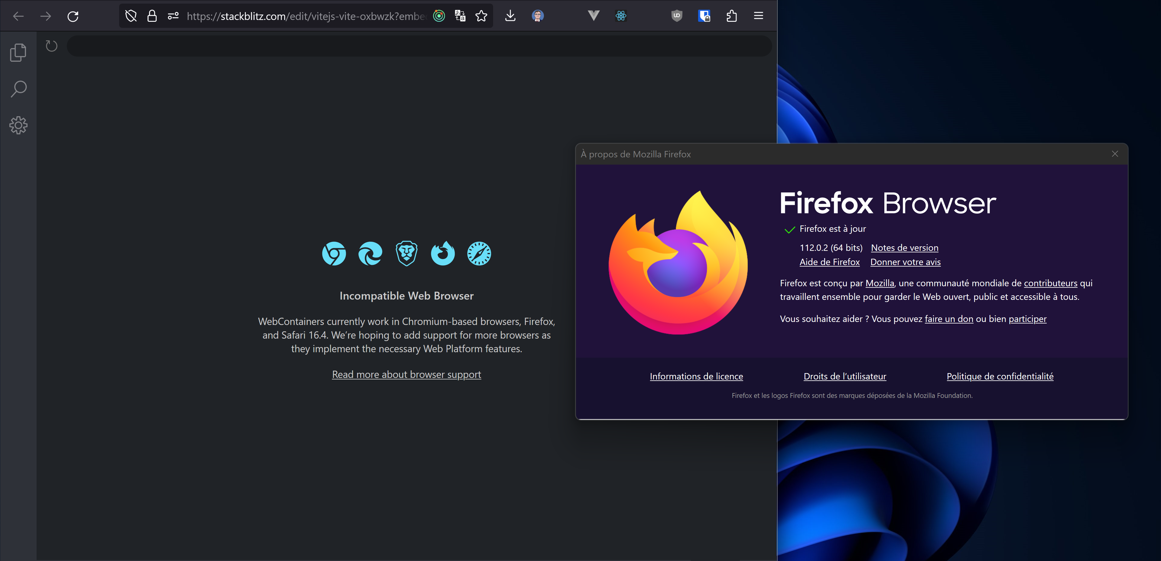 Stackblitz not available for Firefox last version · Issue 2565