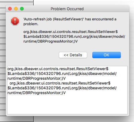 [macOS] Auto-Refresh error · Issue #3241 · dbeaver/dbeaver · GitHub