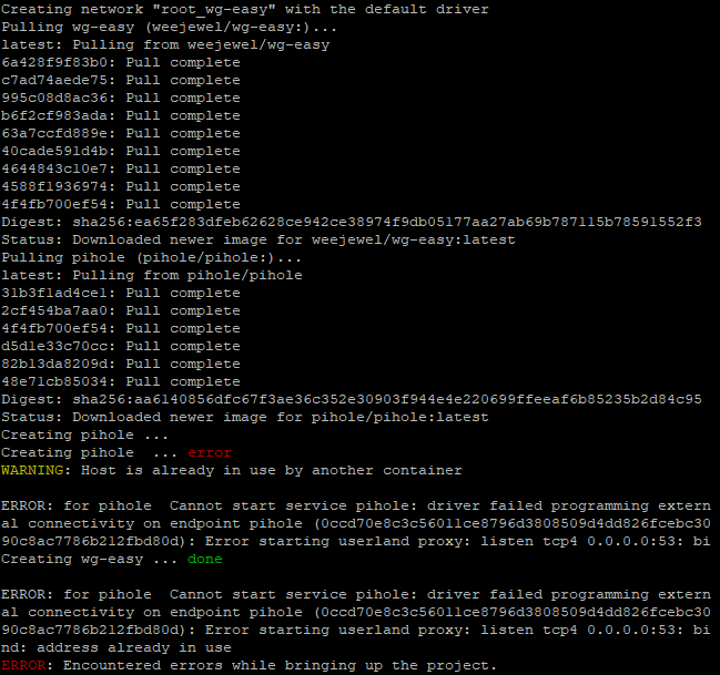 Error running WireGuard Easy with Pi-hole · Issue #386 · wg-easy/wg ...