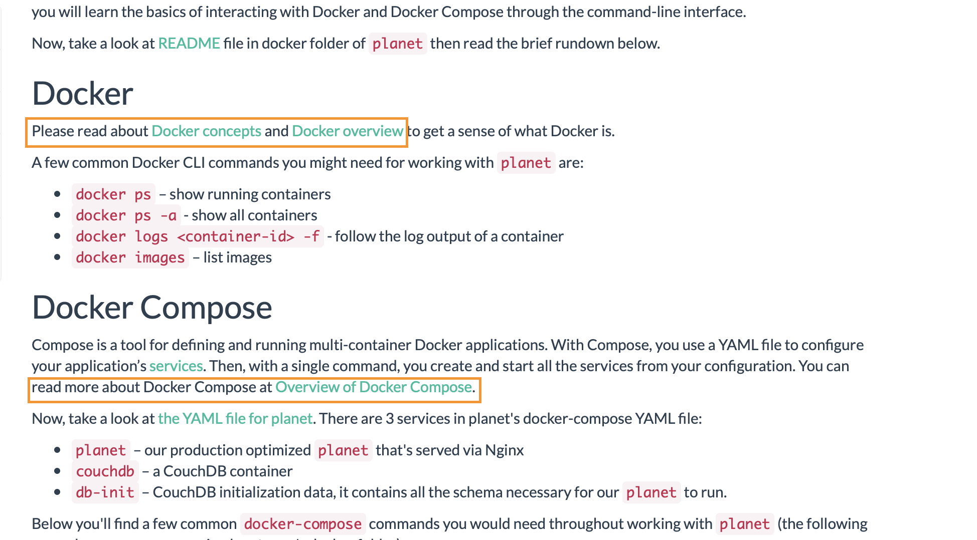 Improve Intern Experience - Docker tutorial page links · Issue #2244 ...
