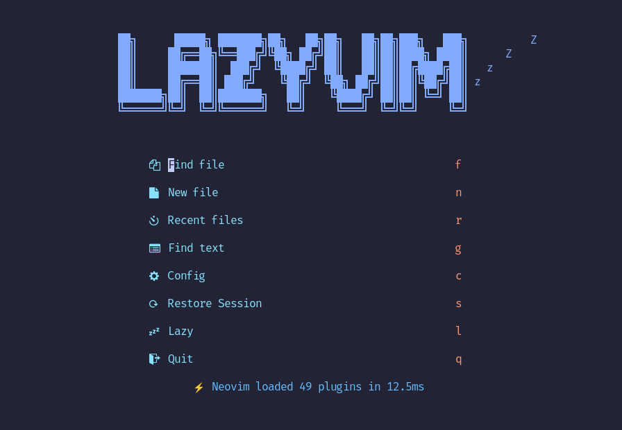 LazyVim splash screen