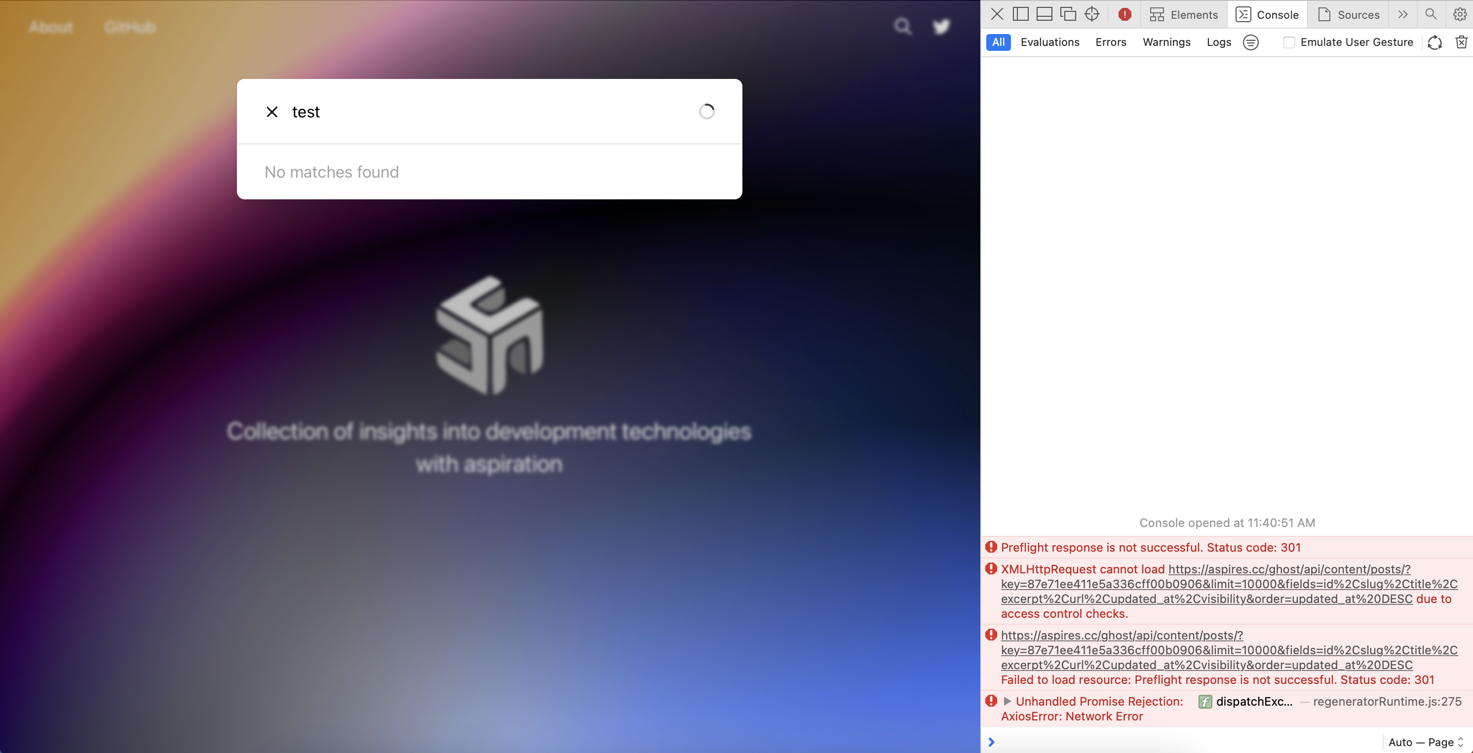 Search Function does not work due to CORS access control · Issue #15728 ...