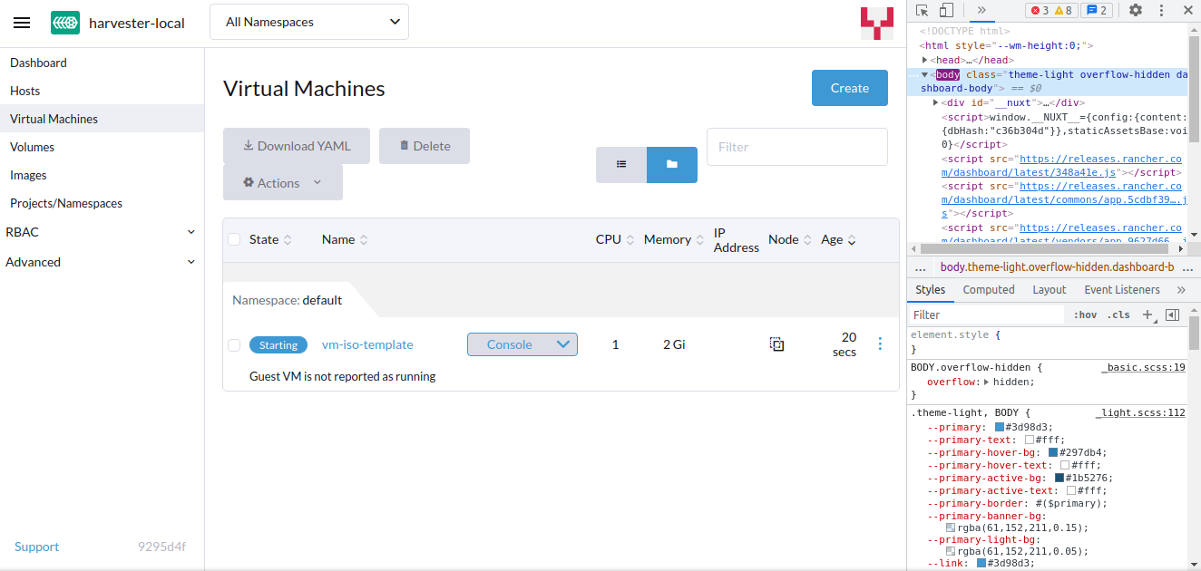 [Harvester] User is unable to use template to create cluster through