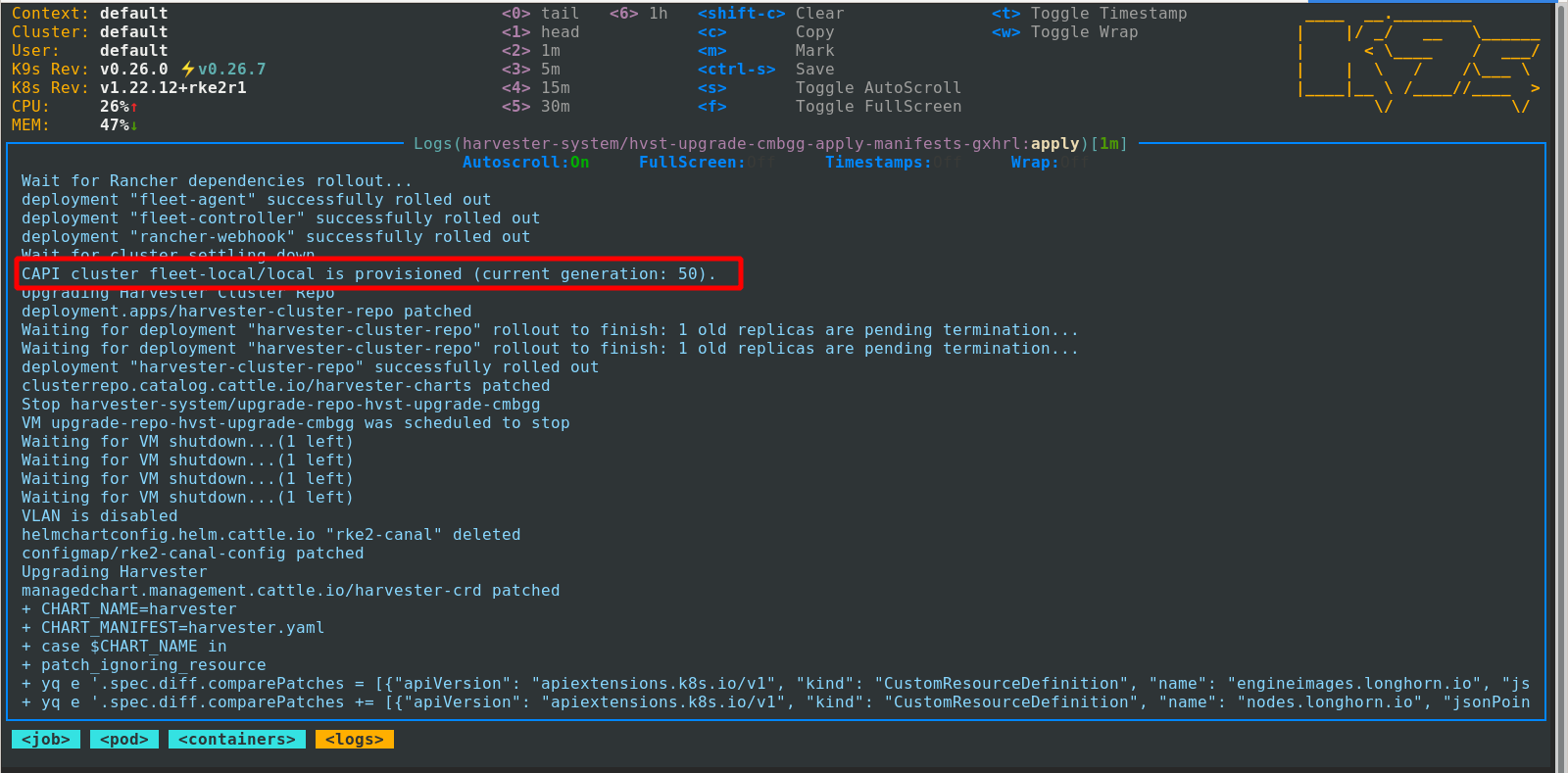 [FEATURE] Upgrade display waiting CAPI cluster logs · Issue 3104